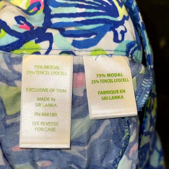 Lilly Pulitzer Buttercup Knit Short Women Small Ceviche Blue Scallop Hem Pull-On - Picture 4 of 6